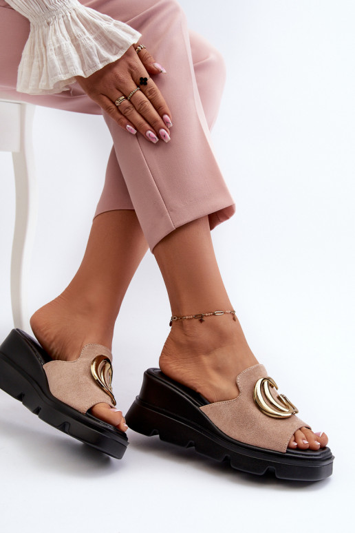 Chaussons femme beige Iaria Chaussons femme beige Iaria