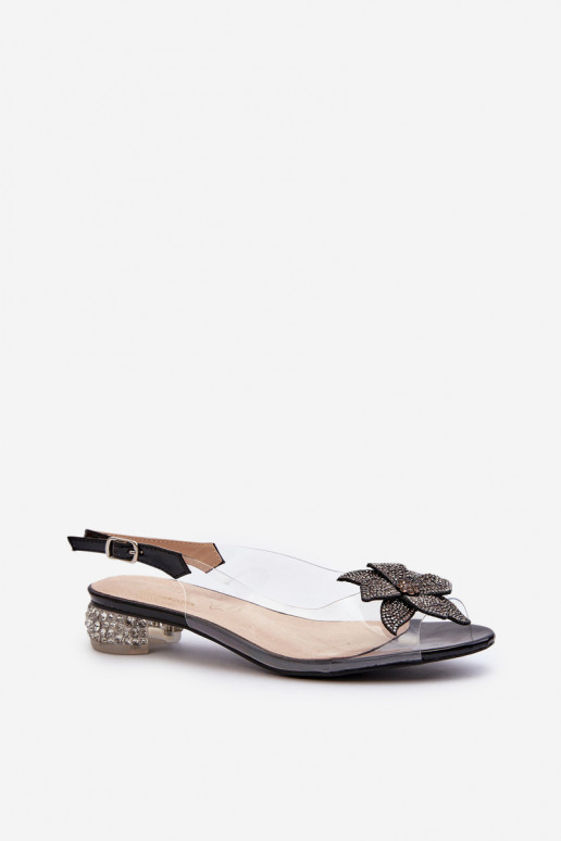 Sandalen Perregimi lage hak met ornamenten in de kleur zwart D&A
