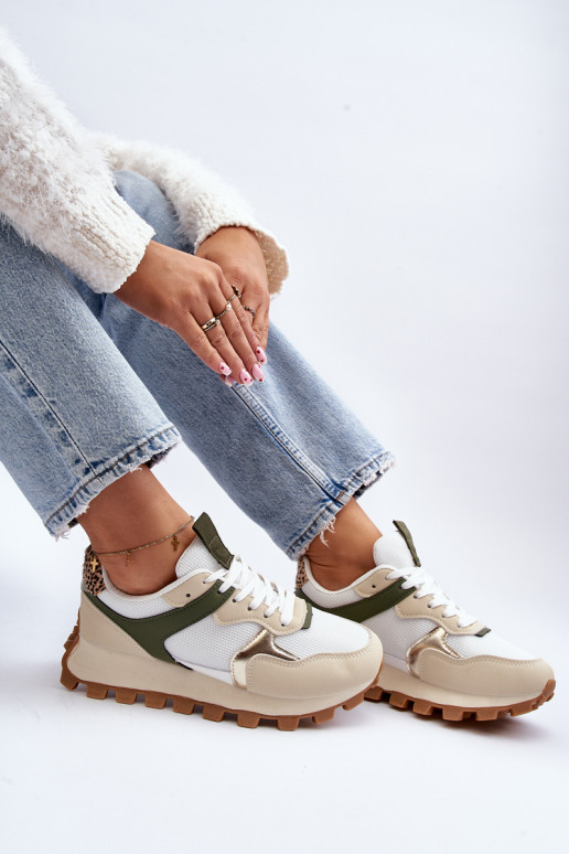 Sneakers model schoenen zand - groene... Sneakers model schoenen zand - groene...