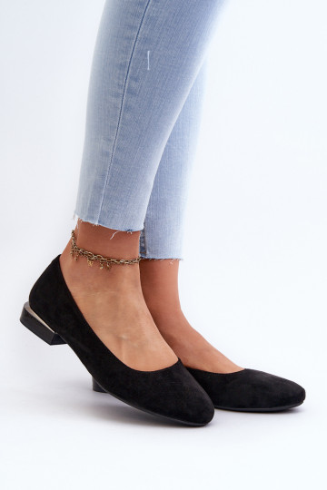 Chaussures à talons bas en daim pour femmes noires par Sergio Leone 2