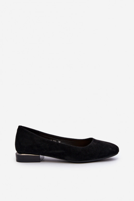 Chaussures à talons bas en daim pour femmes noires par Sergio Leone