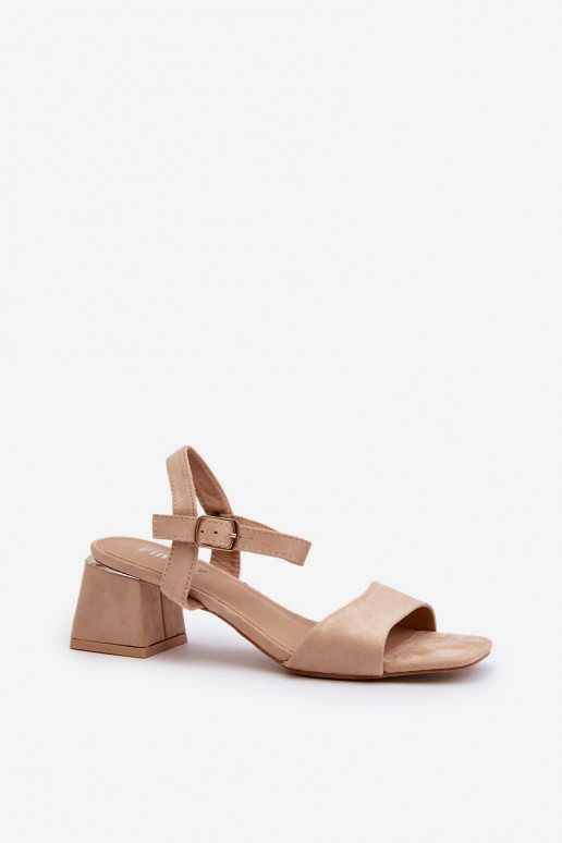Sandales pour femmes en daim beige