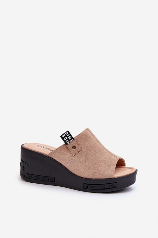 Chaussons femme beige Vleni