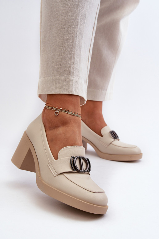 Chaussures à talons avec ornements beige Nedarea