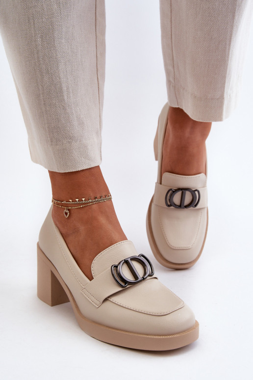 Chaussures à talons avec ornements beige Nedarea