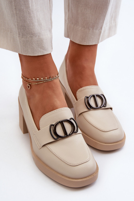 Chaussures à talons avec ornements beige Nedarea