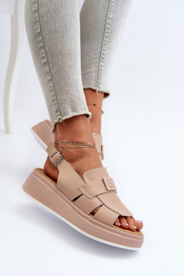 Sandales plateforme Vivitellia beige pour femme 2