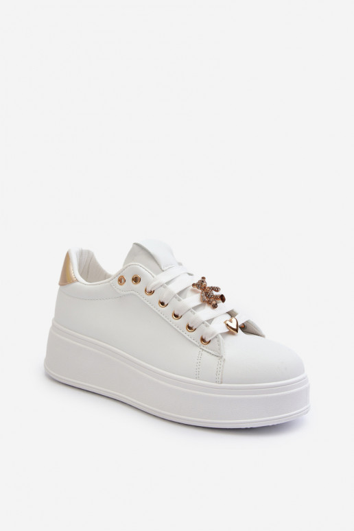 Weiße Damen-Sneaker mit Plateau von... Weiße Damen-Sneaker mit Plateau von...