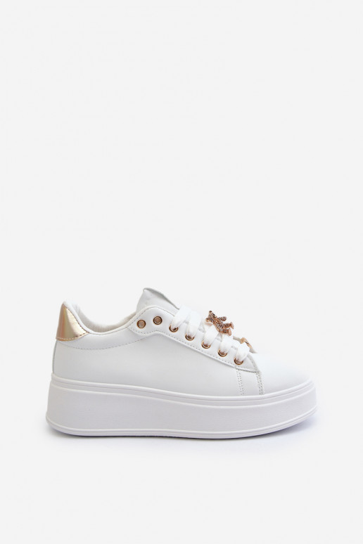 Weiße Damen-Sneaker mit Plateau von... Weiße Damen-Sneaker mit Plateau von...