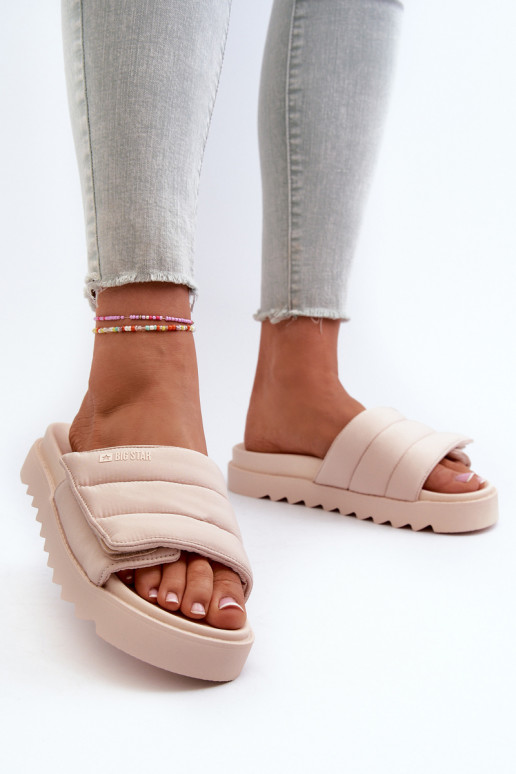 Sandalen met plateau Big Star beige Sandalen met plateau Big Star beige