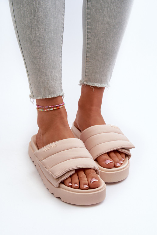Sandalen met plateau Big Star beige Sandalen met plateau Big Star beige
