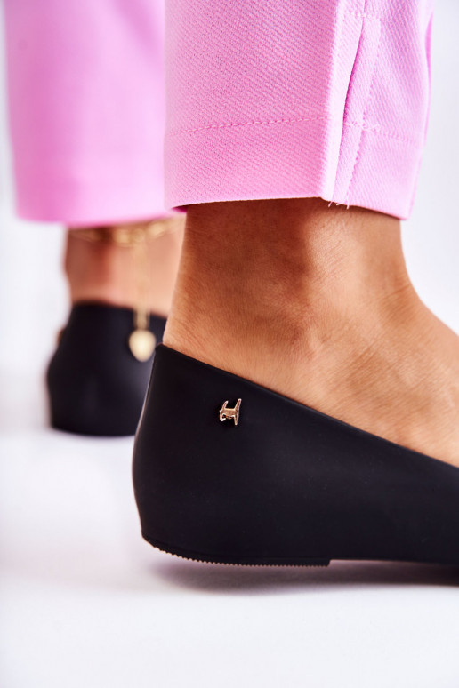 Ballerines en caoutchouc avec rubans de couleur noire Fergie