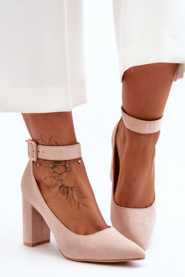 Beige suède schoenen Gloria