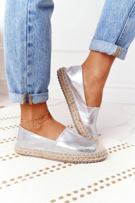 Espadrilles en cuir Big Star couleur argent