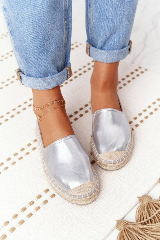 Espadrilles en cuir Big Star couleur argent