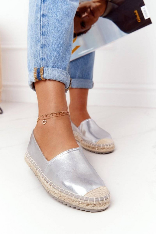 Espadrilles en cuir Big Star couleur argent