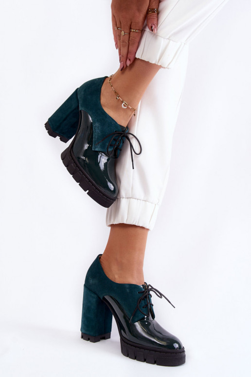 Bottines à plateforme de couleur verte Carisa