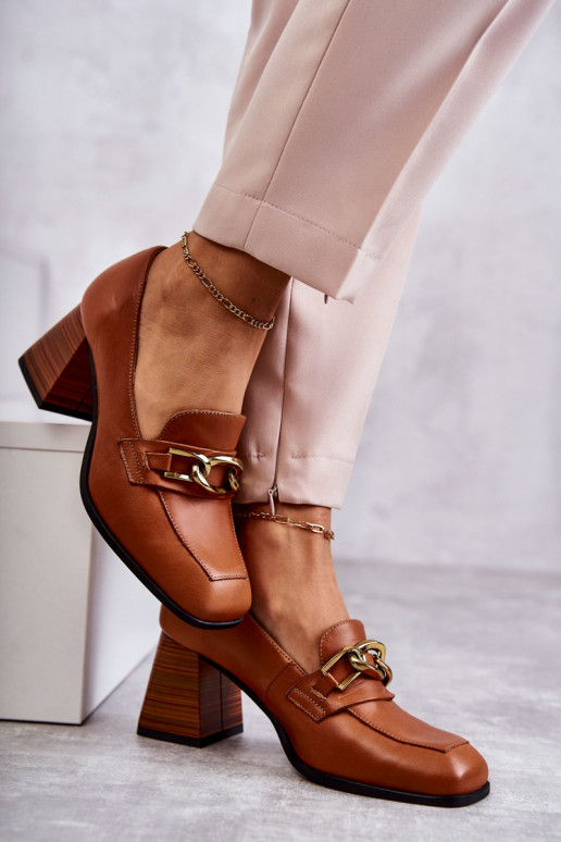 Chaussures avec chaînes Laura Messi couleur marron