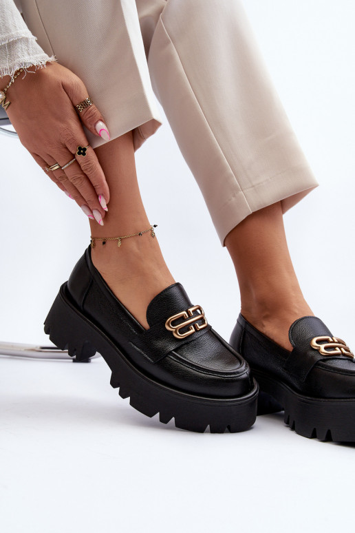 Zazoo mocassins in het zwart Zazoo mocassins in het zwart