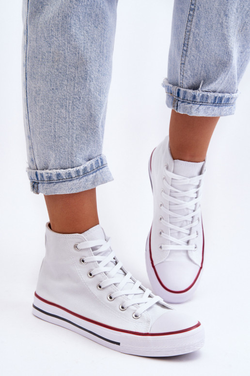 Klassiek model sneakers in witte...