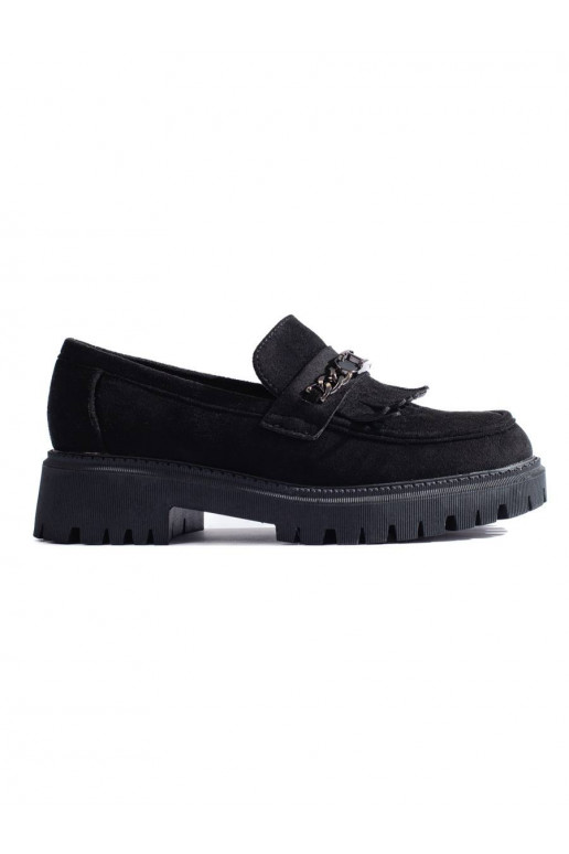 Mocassins femme daim noir Shelovet
