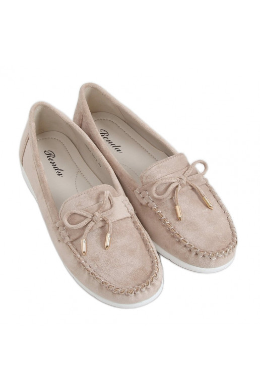 Mocassins pour femmes en éco-daim beige