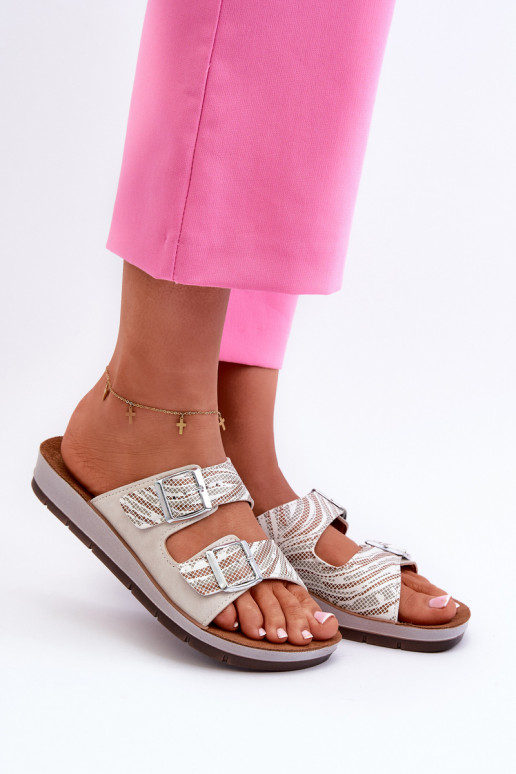 Chaussons confortables pour femmes avec boucles Inblu beige