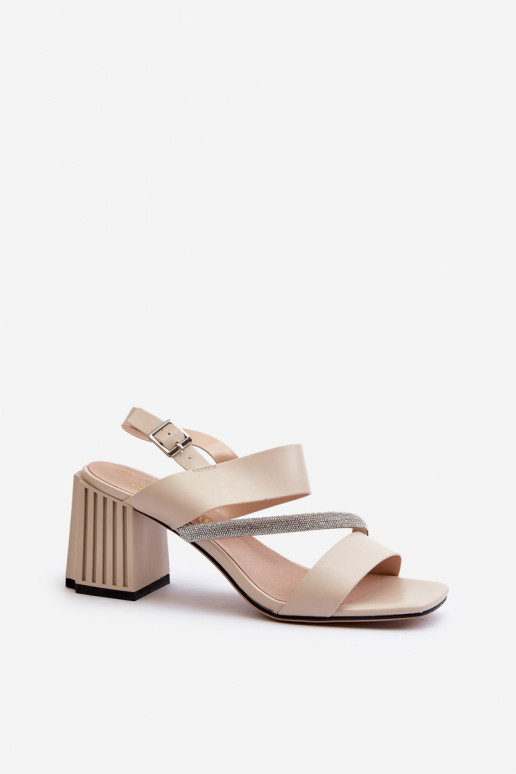 Sandales élégantes à talons de couleur beige D&A MR38-549