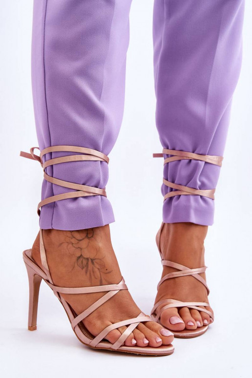 Sandales à talons femme beige Meya