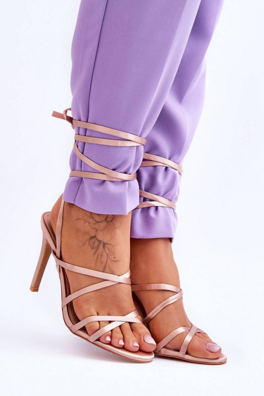 Sandales à talons femme beige Meya