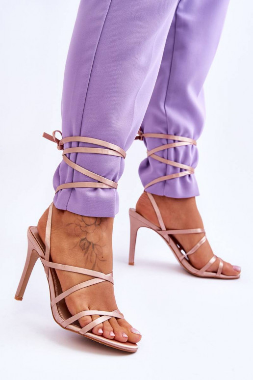 Sandales à talons femme beige Meya