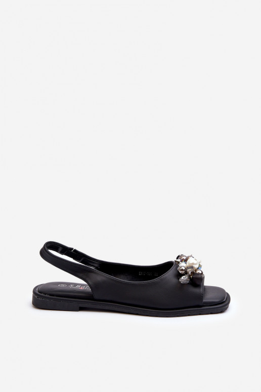 Sandales pour femmes avec de beaux détails en noir S.Barski