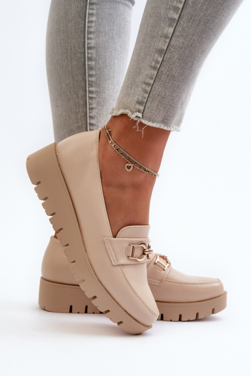 Damesmocassins met vergulde zool met...