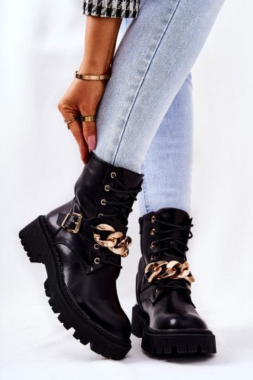 Chaussures pour femmes avec chaîne en noir 2