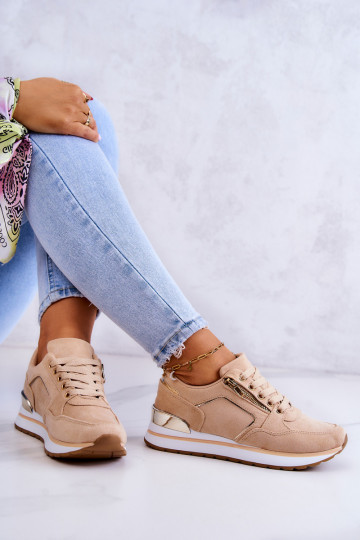 Platformsneakers in beige... 2