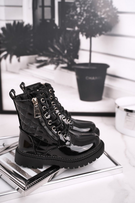 Boots femme laquées noires Boots femme laquées noires