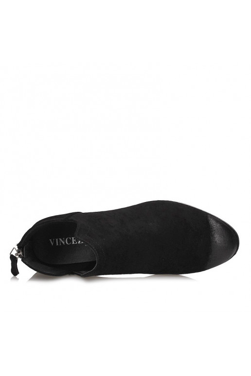 Bottines Chelsea en daim noires Vinceza