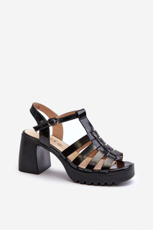 Sandales à talons hauts pour femmes de couleur noire Aninifer