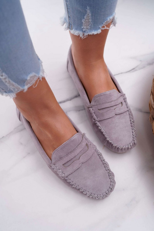 Mocassins pour femmes en daim gris Morreno