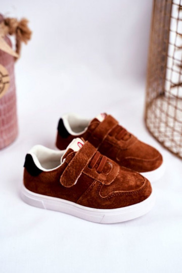 Chaussures décontractées pour enfants de couleur marron