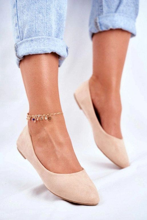 Beige suède schoenen