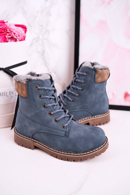 Bottes chaudes pour enfants, bleues