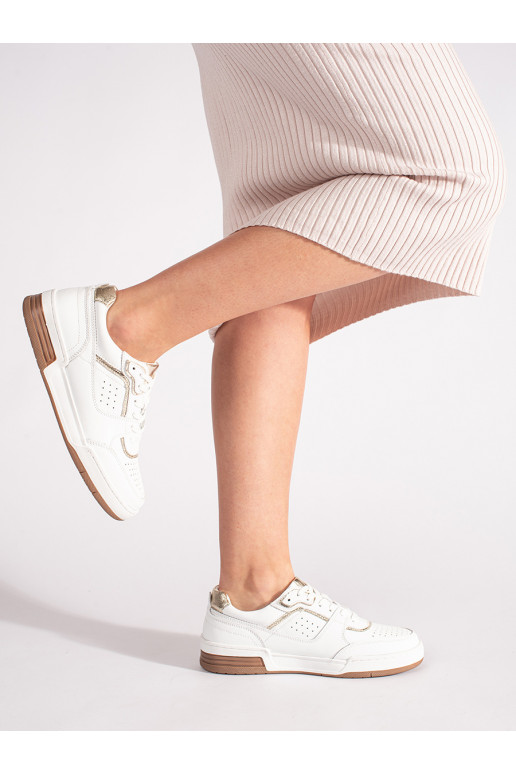 Blanc-doré Chaussures modèle baskets avec une plateforme