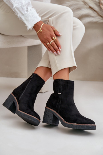 Laarzen met verInarming aan de binnenkant van eco-suèdeoIne zInart Arkesia