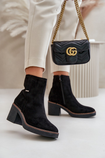 Bottes avec chauffage à l intérieur en daim écologiqueoÀe couleur noire Arkesia 2