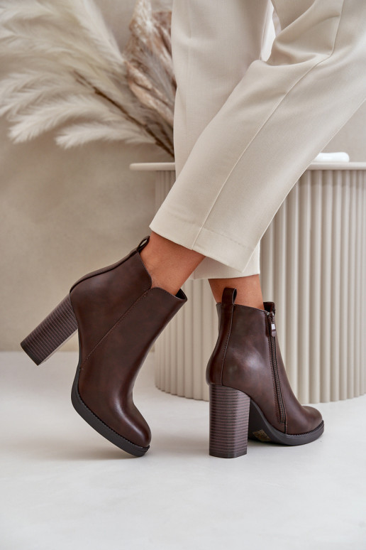 réchauffer Bottes pour femmes Eko Peau marron foncé Teresine réchauffer Bottes pour femmes Eko Peau marron foncé Teresine