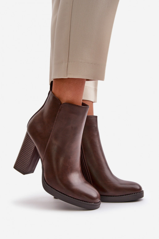 réchauffer Bottes pour femmes Eko Peau marron foncé Teresine réchauffer Bottes pour femmes Eko Peau marron foncé Teresine