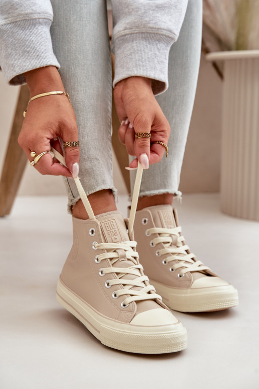 Vrijetijdsschoenen opInarmen van ecoleer beige Big Star OO274934 Vrijetijdsschoenen opInarmen van ecoleer beige Big Star OO274934