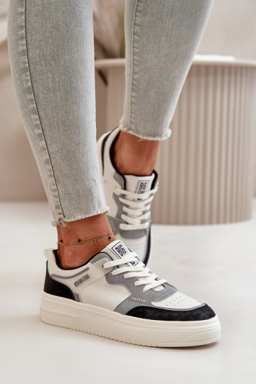 Dames laag Sneakers model schoenen van ecoleer Big Star OO274028 INit-grijs