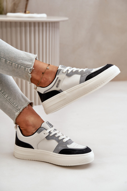 Dames laag Sneakers model schoenen van ecoleer Big Star OO274028 INit-grijs